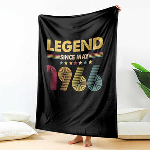 May 60th Birthday Throw Blanket Legends Since May 1966 Retro Bday TS11 Print Your Wear