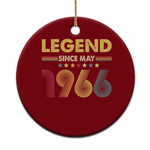 May 60th Birthday Ceramic Ornament Legends Since May 1966 Retro Bday TS11 1pc Red Print Your Wear