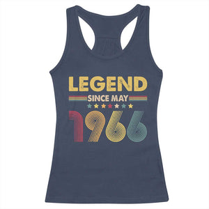 May 60th Birthday Racerback Tank Top Legends Since May 1966 Retro Bday TS11 Navy Print Your Wear
