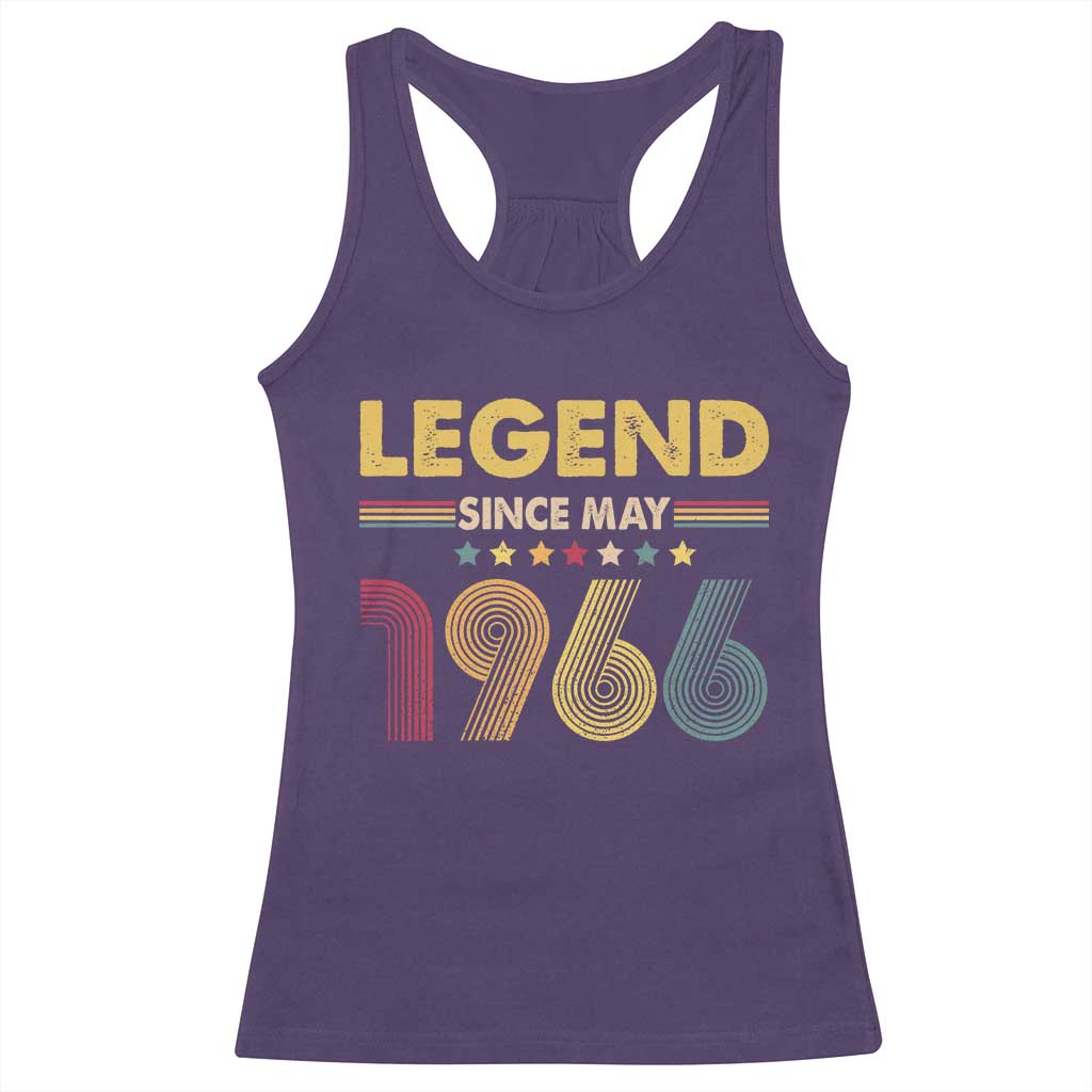May 60th Birthday Racerback Tank Top Legends Since May 1966 Retro Bday TS11 Purple Print Your Wear