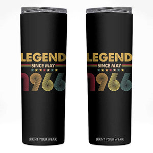 May 60th Birthday Skinny Tumbler Legends Since May 1966 Retro Bday TS11 Black Print Your Wear