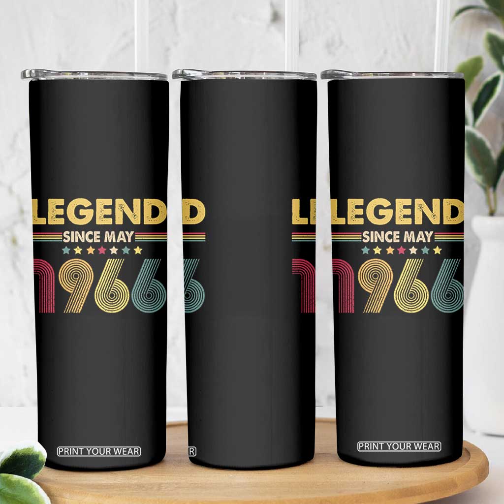 May 60th Birthday Skinny Tumbler Legends Since May 1966 Retro Bday TS11 Print Your Wear