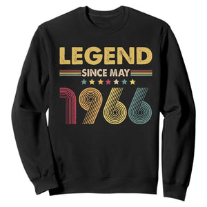 May 60th Birthday Sweatshirt Legends Since May 1966 Retro Bday TS11 Black Print Your Wear