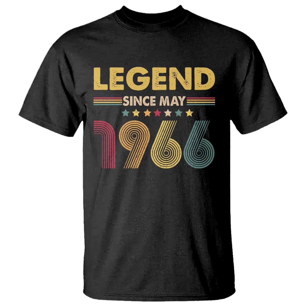 May 60th Birthday T Shirt Legends Since May 1966 Retro Bday TS11 Black Print Your Wear