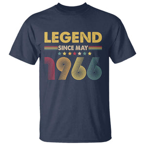May 60th Birthday T Shirt Legends Since May 1966 Retro Bday TS11 Navy Print Your Wear