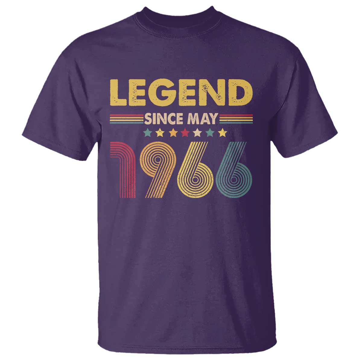 May 60th Birthday T Shirt Legends Since May 1966 Retro Bday TS11 Purple Print Your Wear