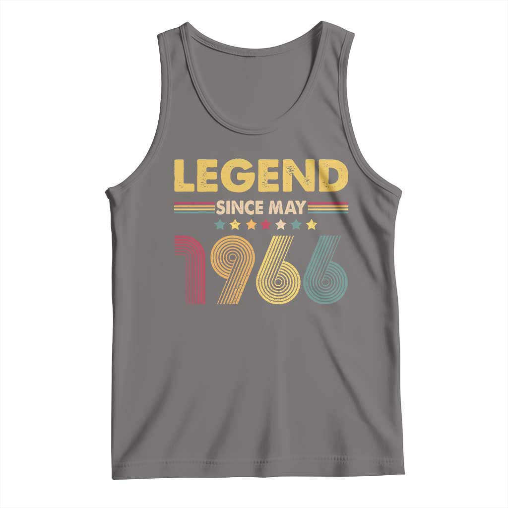 May 60th Birthday Tank Top Legends Since May 1966 Retro Bday TS11 Deep Heather Print Your Wear