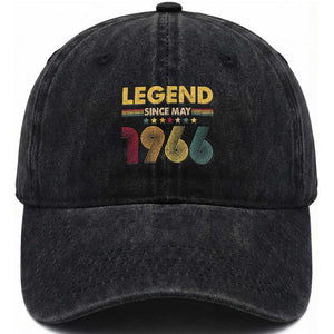 May 60th Birthday Washed Cotton Baseball Cap Legends Since May 1966 Retro Bday TS11 Print Your Wear