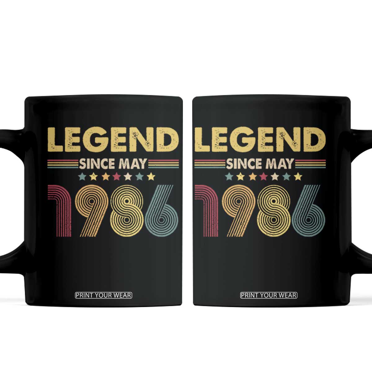 May 40th Birthday Coffee Mug Legends Since May 1986 Retro Bday TS11 Black Print Your Wear