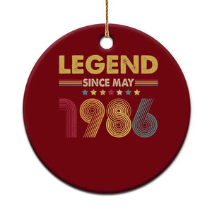 May 40th Birthday Ceramic Ornament Legends Since May 1986 Retro Bday TS11 1pc Red Print Your Wear
