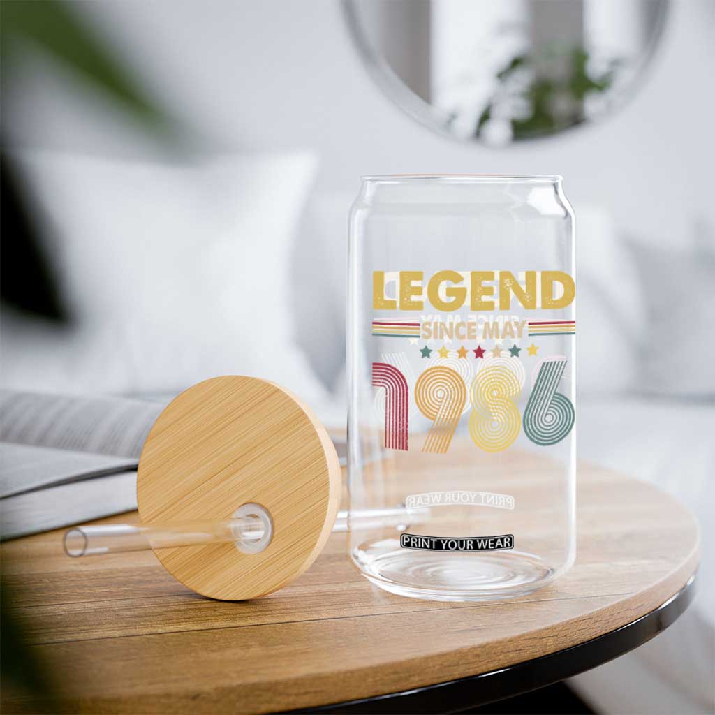 May 40th Birthday Glass Can Legends Since May 1986 Retro Bday TS11 Print Your Wear
