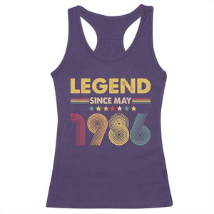 May 40th Birthday Racerback Tank Top Legends Since May 1986 Retro Bday TS11 Purple Print Your Wear