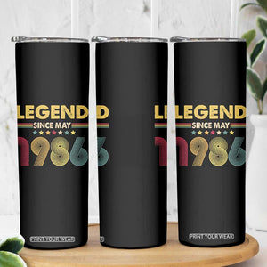 May 40th Birthday Skinny Tumbler Legends Since May 1986 Retro Bday TS11 Print Your Wear