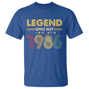 May 40th Birthday T Shirt Legends Since May 1986 Retro Bday TS11 Royal Blue Print Your Wear
