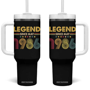 May 40th Birthday Tumbler With Handle Legends Since May 1986 Retro Bday TS11 One Size: 40 oz Black Print Your Wear