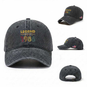 May 40th Birthday Washed Cotton Baseball Cap Legends Since May 1986 Retro Bday TS11 Washed Cap Universal Fit Dark Gray Print Your Wear