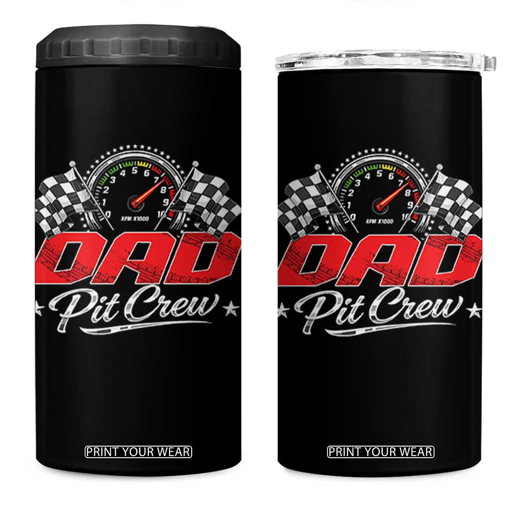 Dad Pit Crew 4 in 1 Can Cooler Tumbler Racing Family Matching Father's Day TS11 One Size: 16 oz Black Print Your Wear