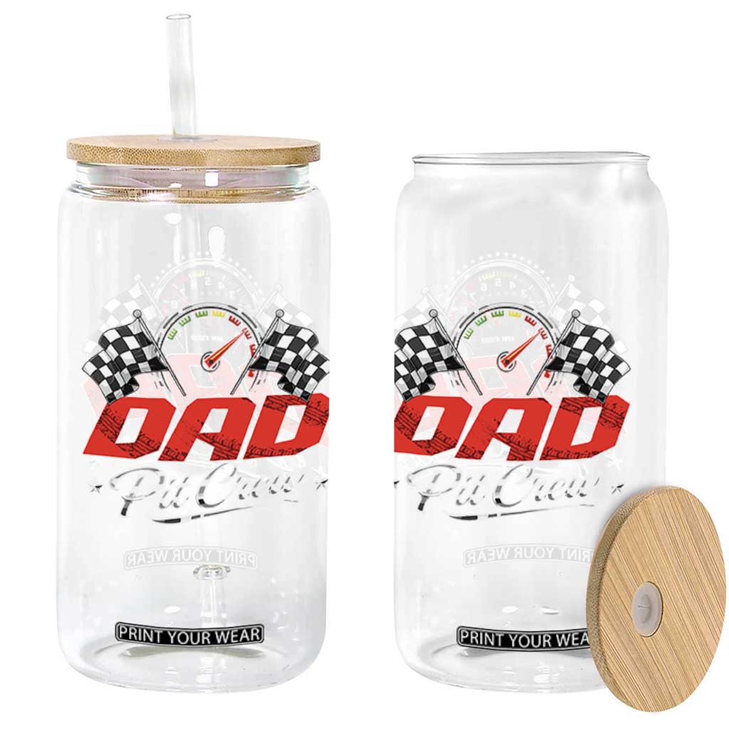 Dad Pit Crew Glass Can Racing Family Matching Father's Day TS11 Print Your Wear