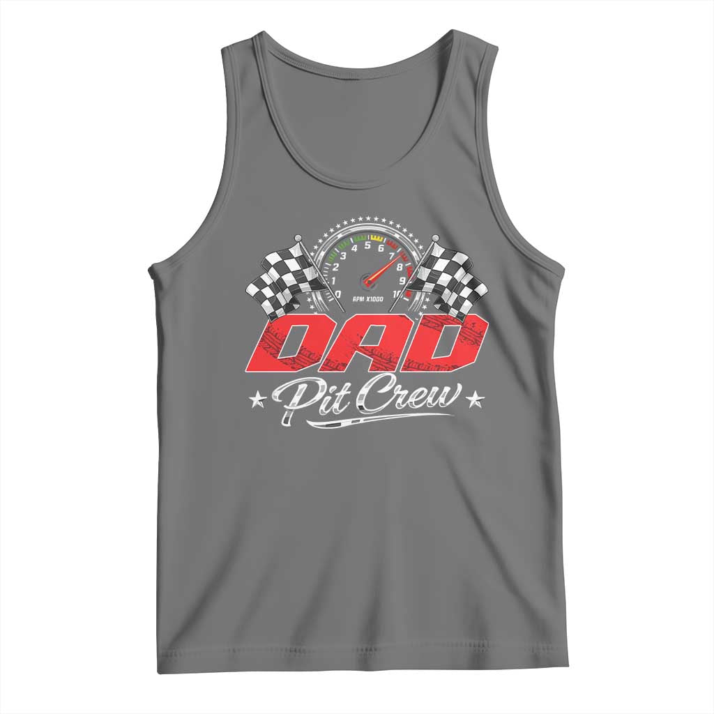 Dad Pit Crew Tank Top Racing Family Matching Father's Day TS11 Black Heather Print Your Wear