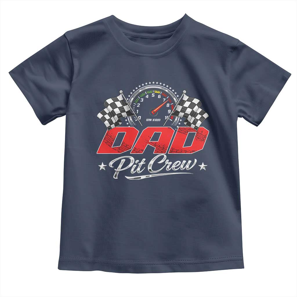 Dad Pit Crew Toddler T Shirt Racing Family Matching Father's Day TS11 Navy Print Your Wear