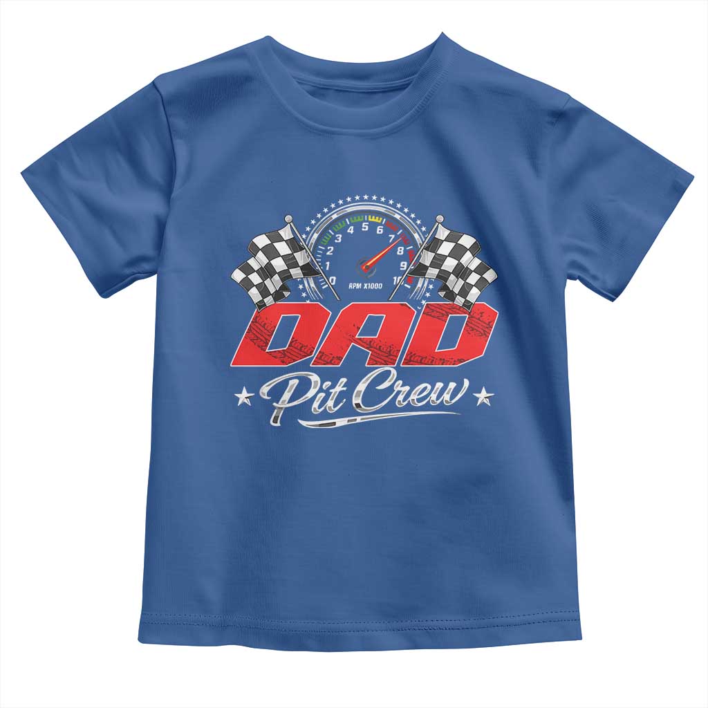 Dad Pit Crew Toddler T Shirt Racing Family Matching Father's Day TS11 Royal Blue Print Your Wear