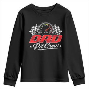 Dad Pit Crew Youth Sweatshirt Racing Family Matching Father's Day TS11 Black Print Your Wear