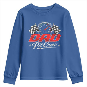 Dad Pit Crew Youth Sweatshirt Racing Family Matching Father's Day TS11 Royal Blue Print Your Wear