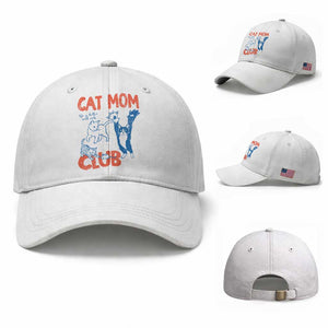 Cat Mom Club Baseball Cap Life is Better with Cats Mothers Day TS11 Baseball Cap Universal Fit White Print Your Wear