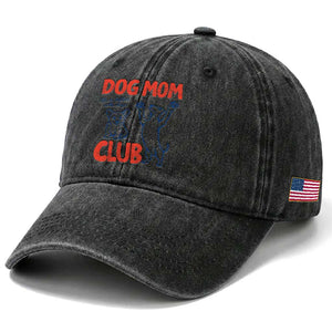 Dog Mom Club Washed Cotton Baseball Cap Life is Better with Dogs Mother's Day TS11 Print Your Wear