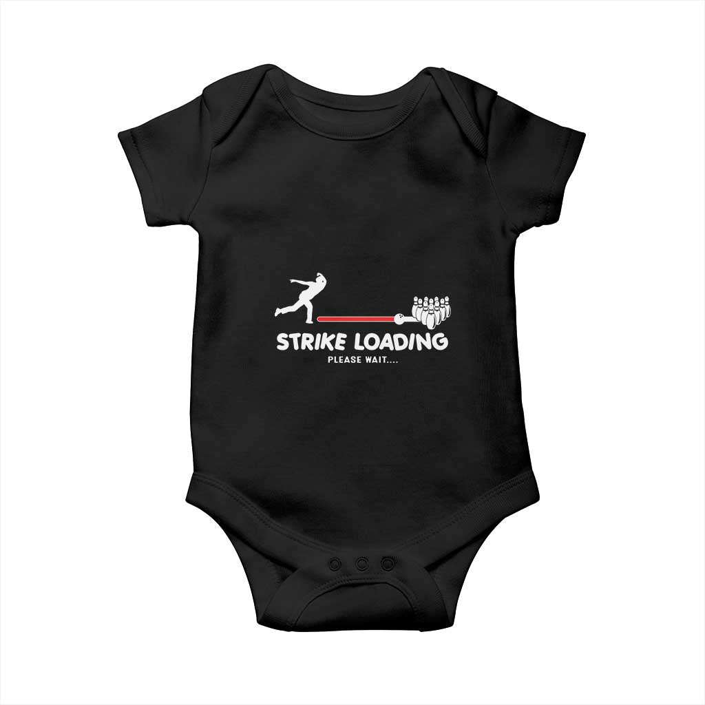 Funny Bowling Baby Onesie Strike Loading Please Wait Ball Pin TS11 Black Print Your Wear