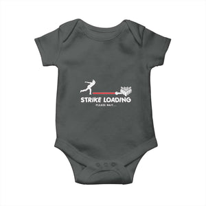 Funny Bowling Baby Onesie Strike Loading Please Wait Ball Pin TS11 Dark Heather Print Your Wear