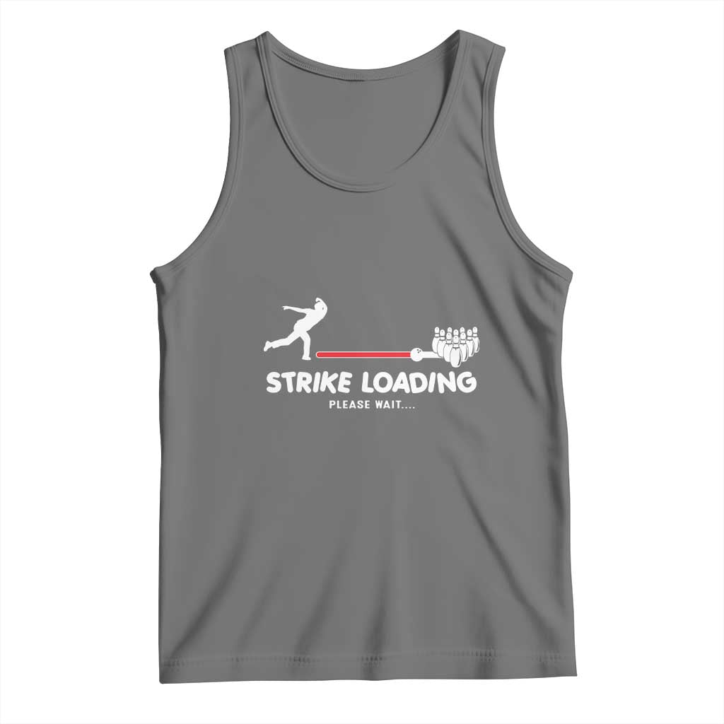 Funny Bowling Tank Top Strike Loading Please Wait Ball Pin TS11 Black Heather Print Your Wear