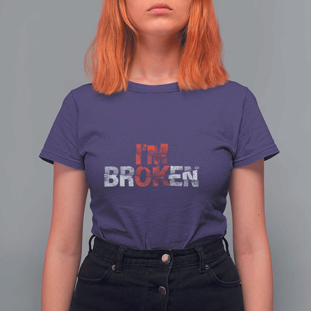 Invisible Illness T Shirt For Women I'm OK I'm Broken TS11 Purple Print Your Wear