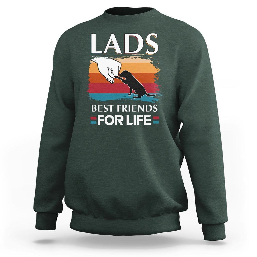 Labrador Lover Sweatshirt Lab Best Friends For Life Vintage Retro Pet Lover TS11 Dark Forest Green Print Your Wear