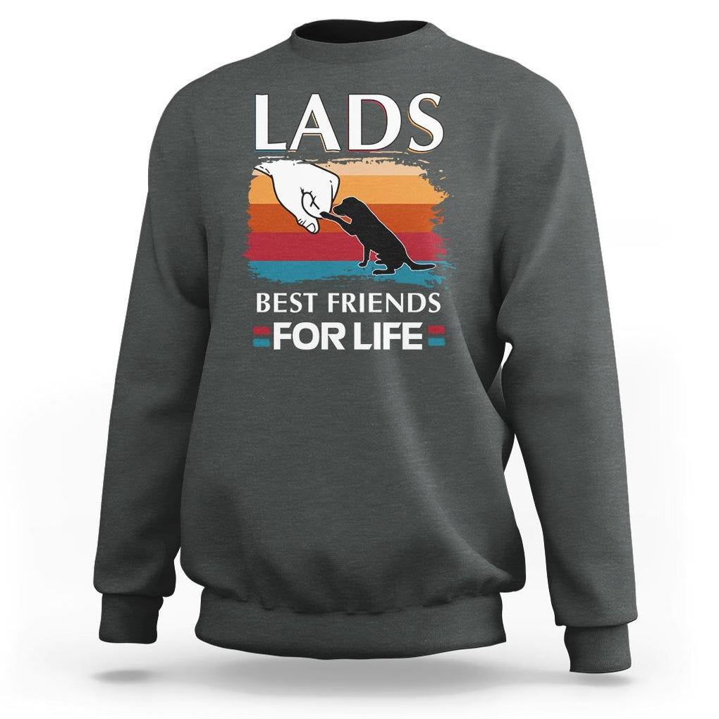 Labrador Lover Sweatshirt Lab Best Friends For Life Vintage Retro Pet Lover TS11 Dark Heather Print Your Wear
