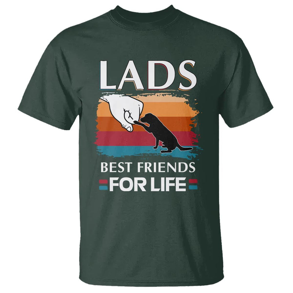 Labrador Lover T Shirt Lab Best Friends For Life Vintage Retro Pet Lover TS11 Dark Forest Green Print Your Wear