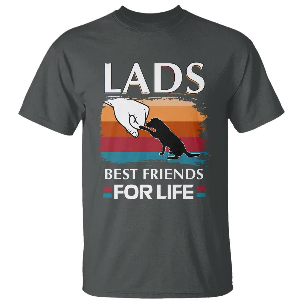Labrador Lover T Shirt Lab Best Friends For Life Vintage Retro Pet Lover TS11 Dark Heather Print Your Wear