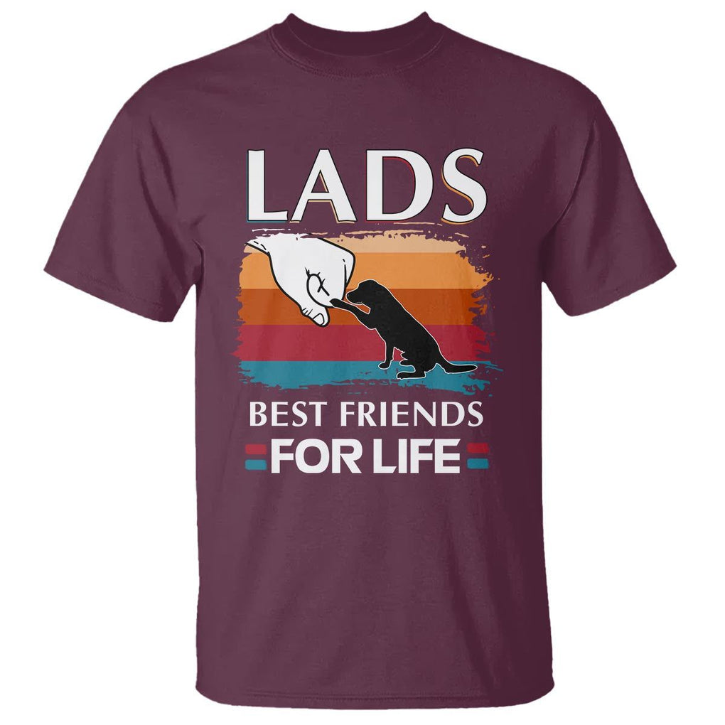 Labrador Lover T Shirt Lab Best Friends For Life Vintage Retro Pet Lover TS11 Maroon Print Your Wear