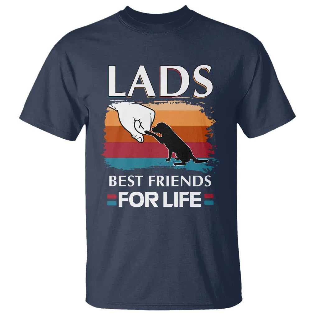 Labrador Lover T Shirt Lab Best Friends For Life Vintage Retro Pet Lover TS11 Navy Print Your Wear