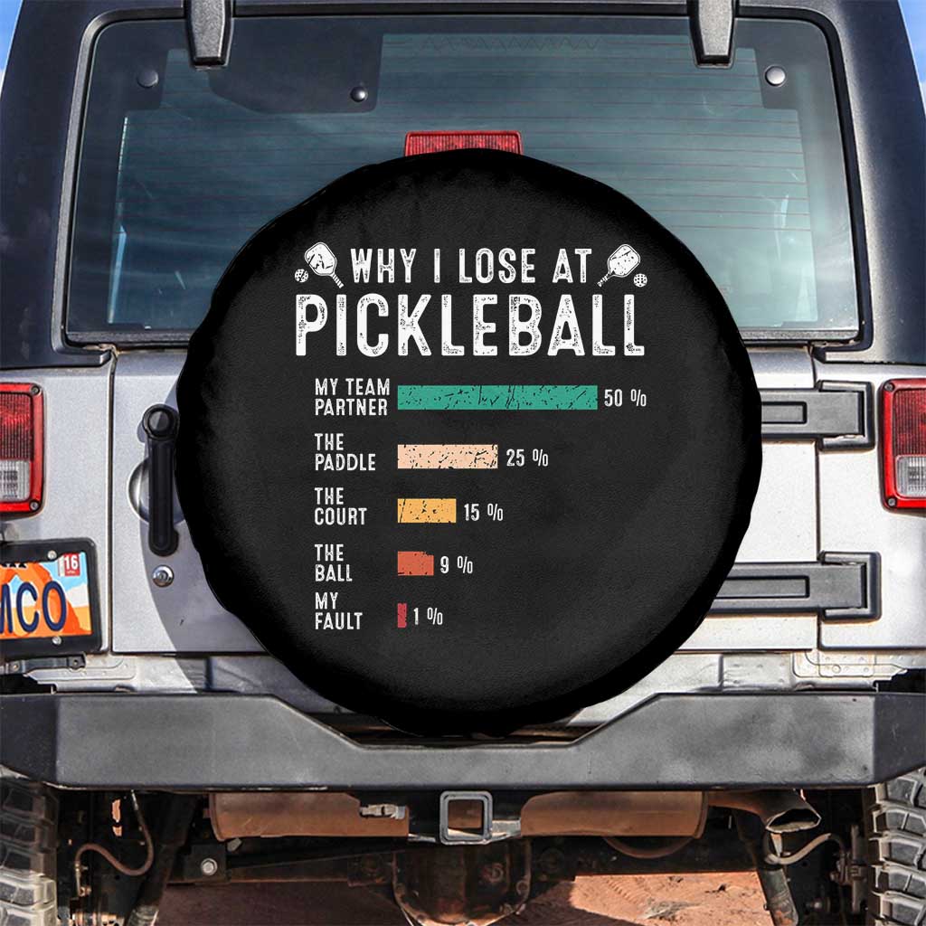 Funny Pickleball Spare Tire Cover Why I Lose At Pickleball Humor TS11 No hole Black Print Your Wear
