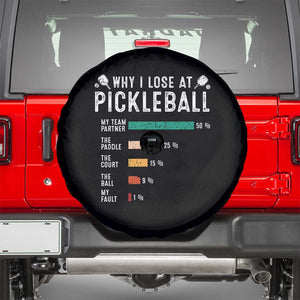 Funny Pickleball Spare Tire Cover Why I Lose At Pickleball Humor TS11 Black Print Your Wear