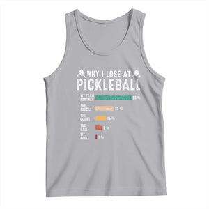 Funny Pickleball Tank Top Why I Lose At Pickleball Humor TS11 Athletic Heather Print Your Wear
