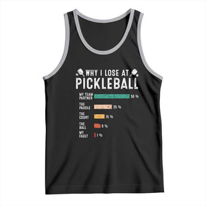 Funny Pickleball Tank Top Why I Lose At Pickleball Humor TS11 Black Athletic Heather Print Your Wear