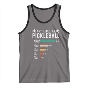 Funny Pickleball Tank Top Why I Lose At Pickleball Humor TS11 Deep Heather Black Print Your Wear