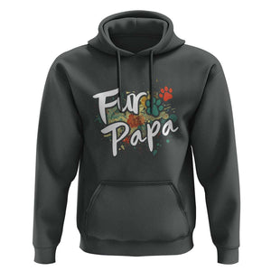 Fur Papa Hoodie Pet Lover Dog Dad Father's Day TS11 Dark Heather Print Your Wear