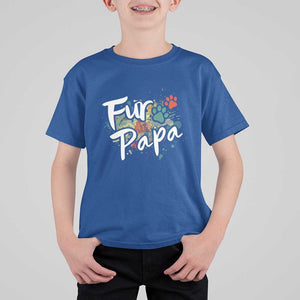 Fur Papa T Shirt For Kid Pet Lover Dog Dad Father's Day TS11 Royal Blue Print Your Wear