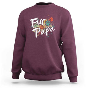 Fur Papa Sweatshirt Pet Lover Dog Dad Father's Day TS11 Maroon Print Your Wear