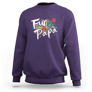 Fur Papa Sweatshirt Pet Lover Dog Dad Father's Day TS11 Purple Print Your Wear