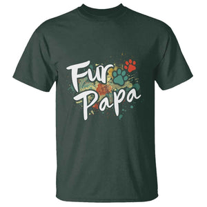 Fur Papa T Shirt Pet Lover Dog Dad Father's Day TS11 Dark Forest Green Print Your Wear