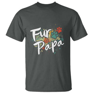 Fur Papa T Shirt Pet Lover Dog Dad Father's Day TS11 Dark Heather Print Your Wear